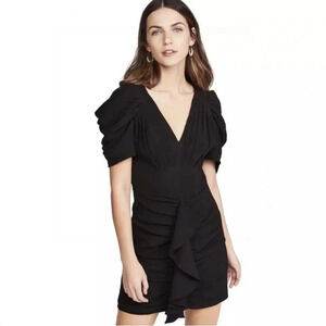 C/MEO Collective Short Sleeve Soaked Black Mini Dress